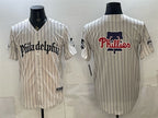 Philadelphia Phillies Team Big Logo Cream MWATKINS Pinstripe Gothic Vapor Limited Stitched Jersey