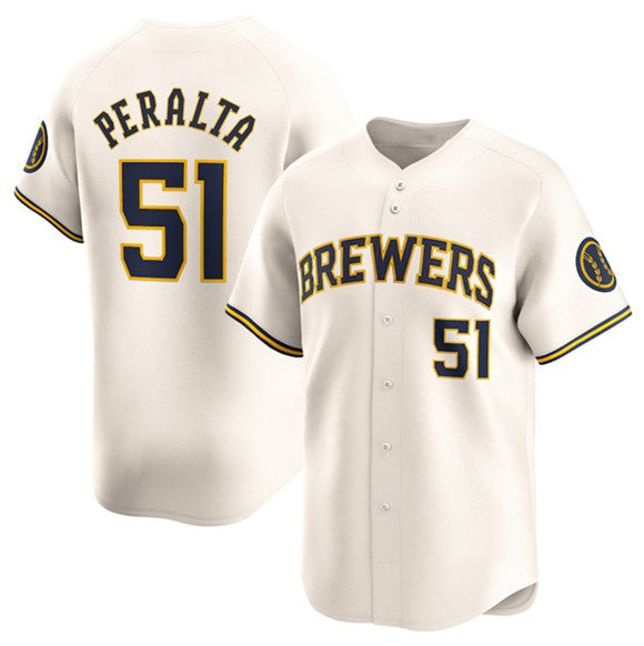 Milwaukee Brewers #51 Freddy Peralta Cream MWATKINS Limited Stitched Jersey