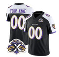 Custom B.Ravens Active Player Black White MWATKINS 2023 F.U.S.E With Patch Throwback Vapor Limited Stitched Jersey
