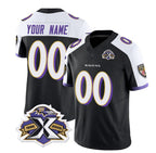 Custom B.Ravens Active Player Black White MWATKINS 2023 F.U.S.E With Patch Throwback Vapor Limited Stitched Jersey