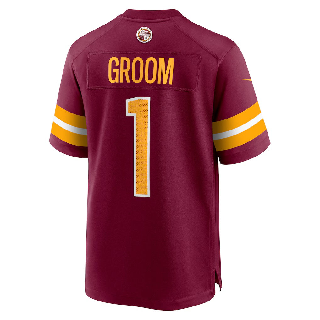 W.Commanders Number #1 Groom Burgundy MWATKINS Game Jersey