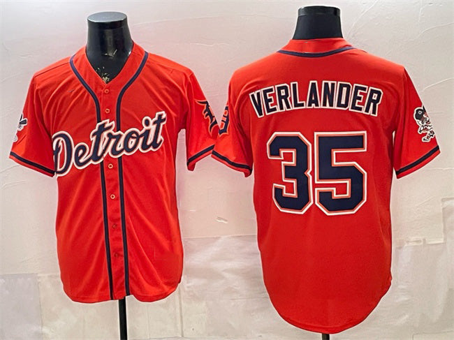 Detroit Tigers #35 Justin Verlander Orange MWATKINS 2026 Cool Base Stitched Jersey