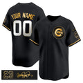 Custom Chicago Cubs Active Player Black Gold MWATKINS 'Ryne Sandberg Tribute' Vapor Limited V3 Stitched Jersey