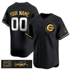 Custom Chicago Cubs Active Player Black Gold MWATKINS 'Ryne Sandberg Tribute' Vapor Limited V3 Stitched Jersey