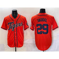Detroit Tigers #29 Tarik Skubal Orange MWATKINS With Patch Cool Base Stitched Jersey