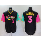 San Diego Padres #3 Jackson Merrill Black MWATKINS Player Number Fashion Jersey
