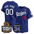 Custom Los Angeles Dodgers ACTIVE PLAYER Royal MWATKINS 2024 World Series With Fernando Memorial Patch Limited Stitched Jersey