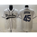 Chicago White Sox #45 Michael Jordan White MWATKINS Cool Base Stitched Jersey
