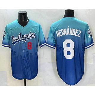 Los Angeles Dodgers #8 Enrique Hernandez Blue MWATKINS 2025 City Connect Limited Stitched Jersey