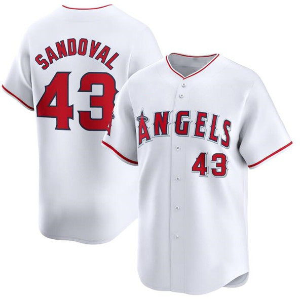 Los Angeles Angels #43 Patrick Sandoval White MWATKINS Home Limited Stitched Jersey