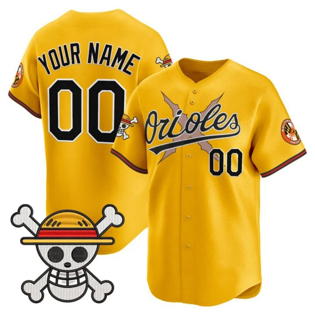 Custom Baltimore Orioles x One Piece Gold MWATKINS Vapor Premier Limited Jersey - Stitched