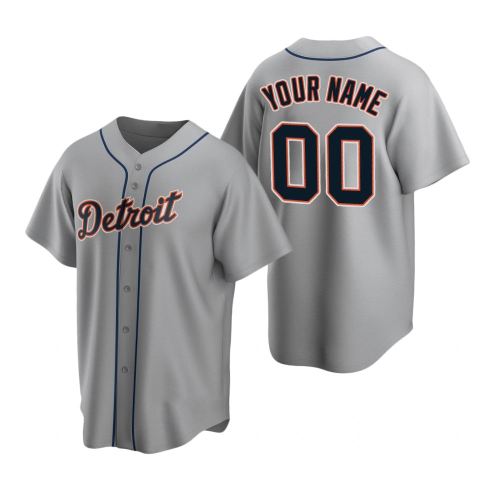 Custom Detroit Tigers Gray MWATKINS Stitched Cool Base Road Jersey