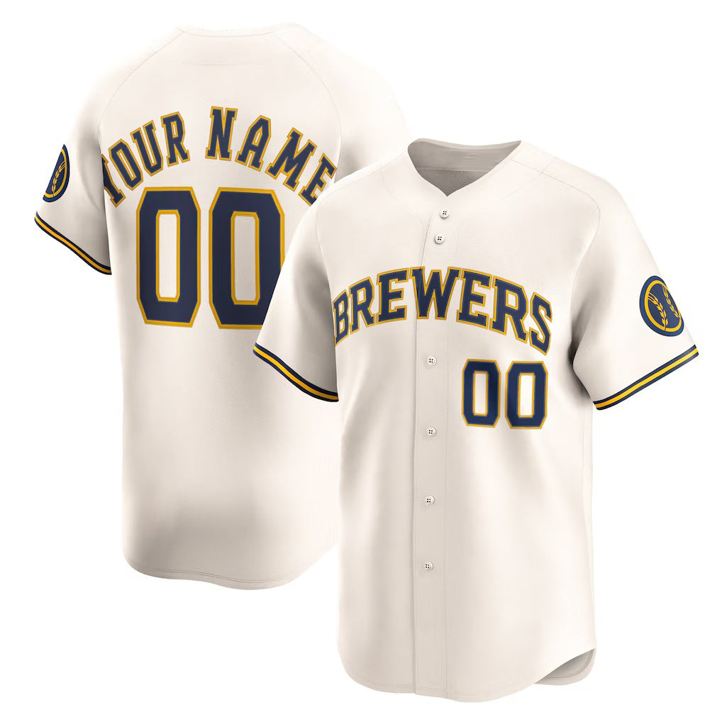 Custom Milwaukee Brewers Cream MWATKINS Home Limited Jersey