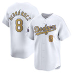 Los Angeles Dodgers #8 Enrique Hernandez White MWATKINS 2025 Gold Collection Limited Stitched Jersey
