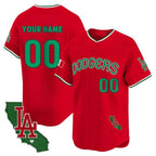 Custom Los Angeles Dodgers Mexico California Patch Vapor Premier Limited Jersey V3 ¨C Red MWATKINS
