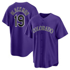 Colorado Rockies #19 Charlie Blackmon Purple MWATKINS Alternate Replica Player Name Jersey