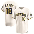 Milwaukee Brewers #18 Vinny Capra Cream MWATKINS 2025 Limited Stitched Jersey