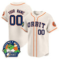 Custom Houston Astros Orbit Patch Vapor Premier Limited Jersey ¨C Cream MWATKINS