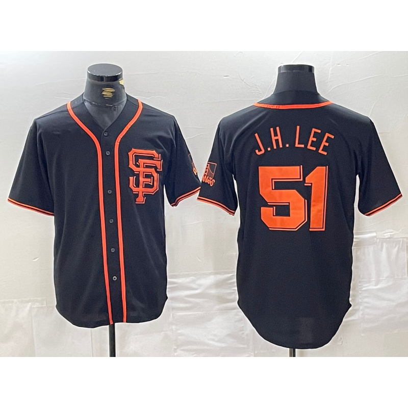 San Francisco Giants #51 Jung Hoo Lee Black MWATKINS With SF Stitched Cool Base Jersey