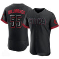 Cincinnati Reds #55 Brandon Williamson Black MWATKINS 2023 City Connect Cool Base Stitched Jersey