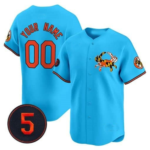 Custom Baltimore Orioles Robinson Patch Vapor Premier Limited Jersey V3 ¨C Blue MWATKINS