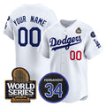 Custom Los Angeles Dodgers ACTIVE PLAYER White MWATKINS 2024 World Series With Fernando Memorial Patch Limited Stitched Jersey
