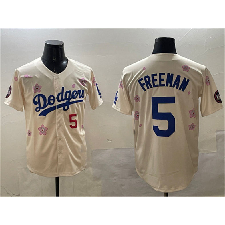 Los Angeles Dodgers #5 Freddie Freeman Cream MWATKINS 2025 Tokyo Series Limited Stitched Jersey