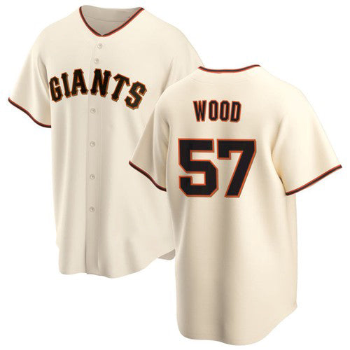 San Francisco Giants #57 Alex Wood Cream MWATKINS Home Jersey