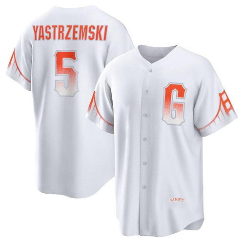 San Francisco Giants #5 Mike Yastrzemski White MWATKINS 2021 City Connect Cool Base Jersey