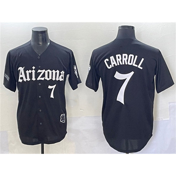 Arizona Diamondbacks #7 Corbin Carroll Black MWATKINS 'Gothic Desert Fang Edition' Vapor Limited Stitched Jersey