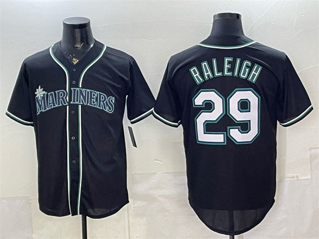 Seattle Mariners #29 Cal Raleigh 2026 Fashion Replica Black MWATKINS Out Stitched Jersey