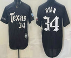 Texas Rangers #34 Nolan Ryan Black MWATKINS Gothic Mexico 2025 Vapor Premier Limited Jersey