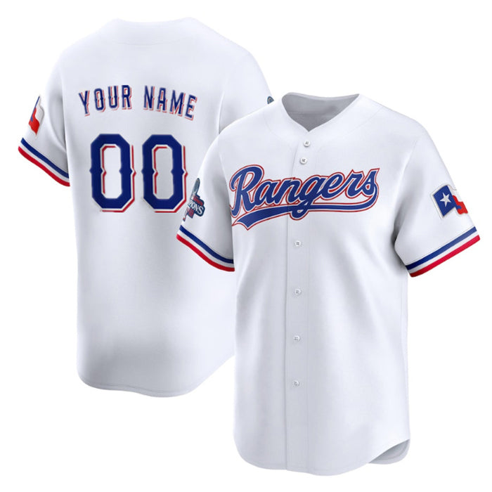 Custom Texas Rangers Active Player White MWATKINS 2023 World Series Champions Stitched Jersey