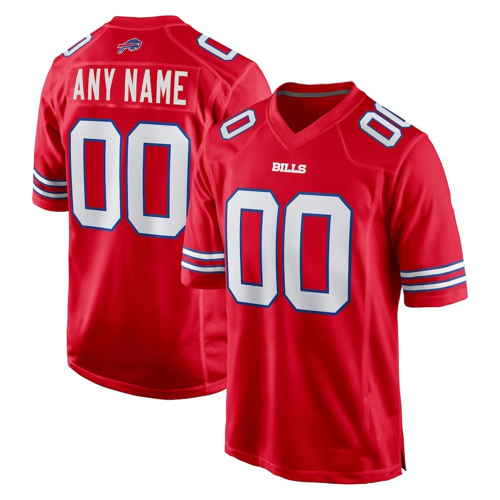 Custom B.Bills Red MWATKINS Alternate Game Jersey