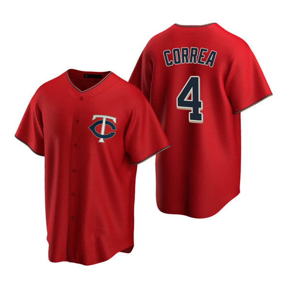 Minnesota Twins #4 Carlos Correa Red MWATKINS Cool Base Stitched Jersey