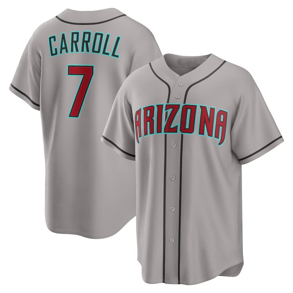 Arizona Diamondbacks #7 Corbin Carroll Gray MWATKINS Road Replica Jersey