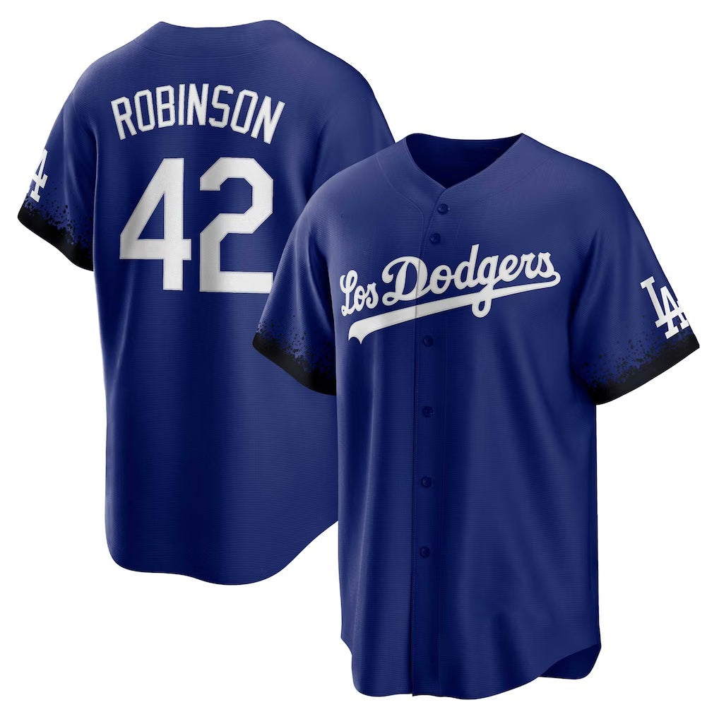 Los Angeles Dodgers #42 Jackie Robinson Royal MWATKINS City Connect Replica Player Jersey