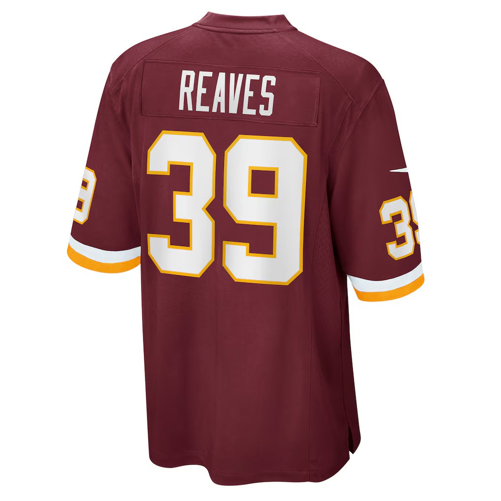 W.Football Team #39 Jeremy Reaves Burgundy MWATKINS Game Player Jersey