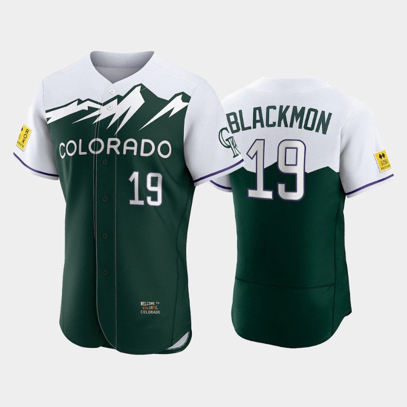 Colorado Rockies #19 Charlie Blackmon 2022 Green MWATKINS City Connect Flex Base Stitched Jersey