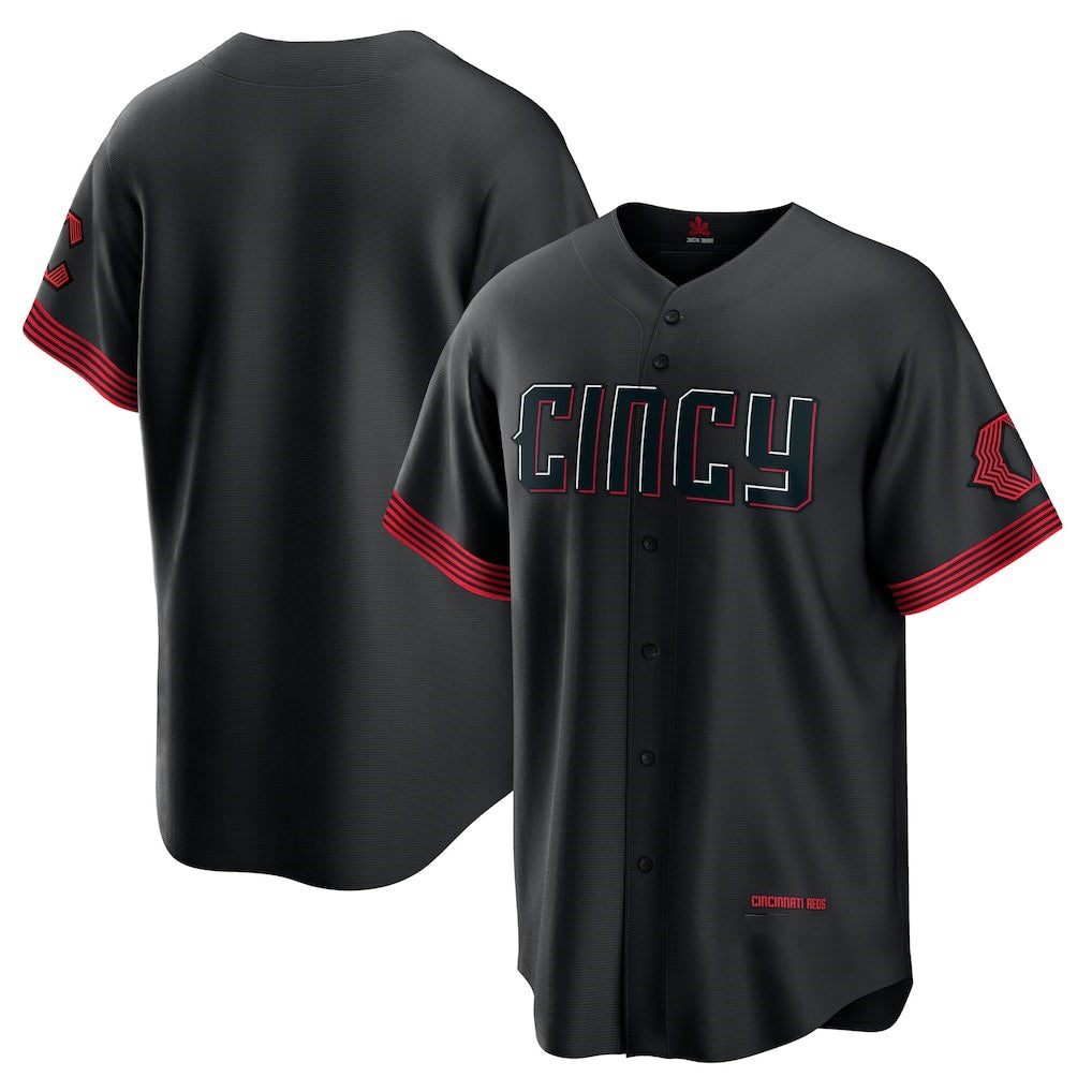 Cincinnati Reds Black MWATKINS City Connect Replica Jersey