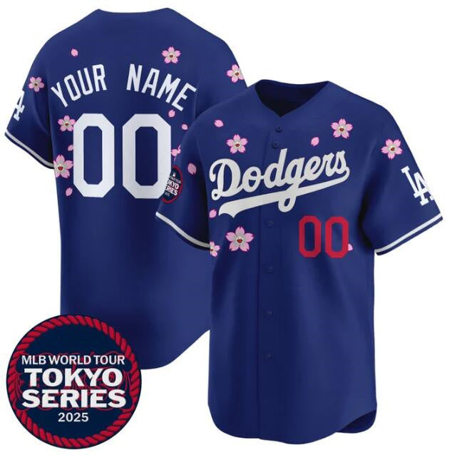 Custom Los Angeles Dodgers Active Player Royal MWATKINS 2025 Tokyo Series Limited Stitched Jersey