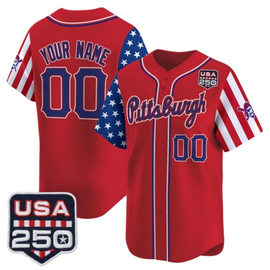 Custom Pittsburgh Pirates America 250 Edition Vapor Premier Limited Red MWATKINS Stitched Jerseys