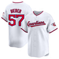 Cleveland Guardians #57 Shane Bieber White MWATKINS Home Limited Stitched Jersey