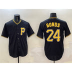 Pittsburgh Pirates #24 Barry Bonds Black MWATKINS Cool Base Stitched Jersey