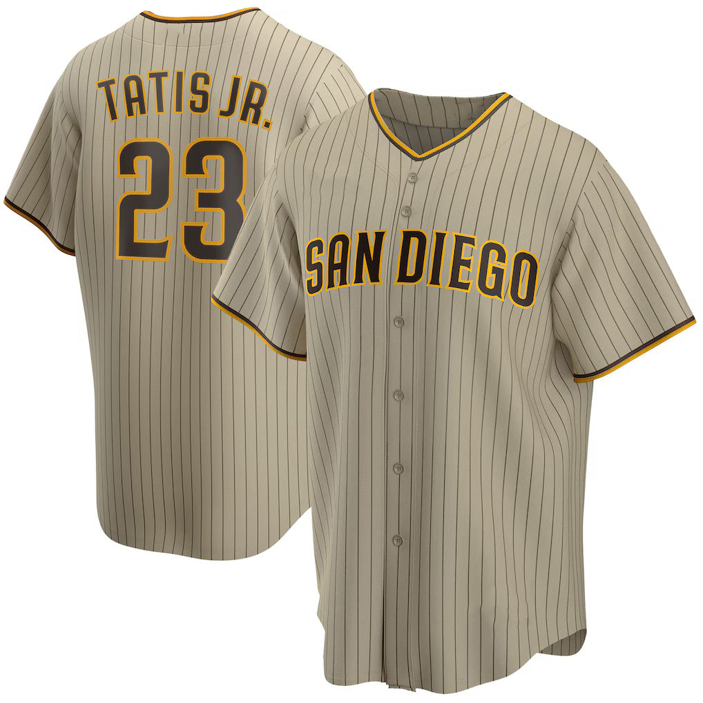 San Diego Padres #23 Fernando Tatis Jr. Tan MWATKINS Alternate Replica Player Jersey