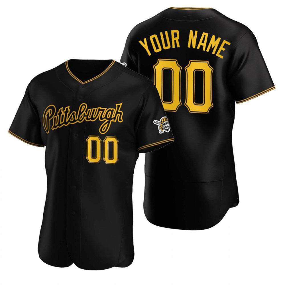 Custom Pittsburgh Pirates Black MWATKINS Stitched Flex Base Jersey