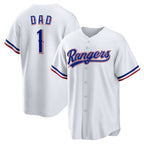 Texas Rangers #1 Dad Home White MWATKINS Replica Jersey