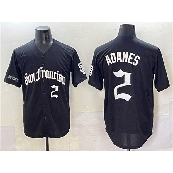 San Francisco Giants #2 Willy Adames Black MWATKINS 'Gothic Fog Edition' Vapor Premier Limited Stitched Jersey