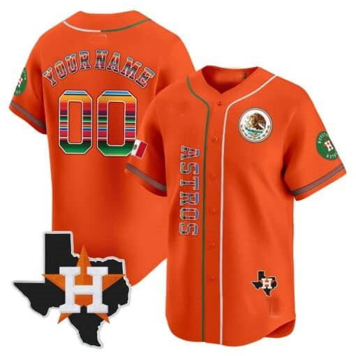 Custom Houston Astros Mexico Vapor Premier Limited Jersey V4 ¨C Orange MWATKINS