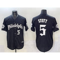 Philadelphia Phillies #5 Bryson Stott Black MWATKINS Gothic Vapor Limited Stitched Jersey
